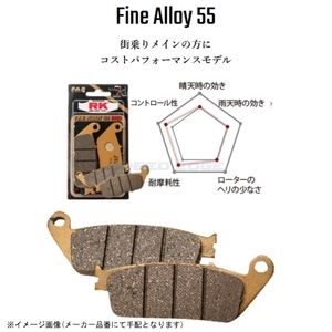 在庫あり RK アールケー 802FA5 Fine Alloy 55(ファインアロイ55) ブレーキパッド セミメタル