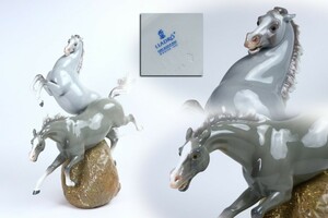 リヤドロ「駆ける馬」フィギュリン 大型 大作 / LLIADRO 陶器人形 二頭の馬 Horses
