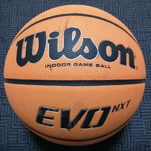 使用品 バスケットボール 7号 人工皮革「Wilson EVO NXT INDOOR GAME BALL ナップサック付」ウィルソン (検) molten MIKASA SPALDING