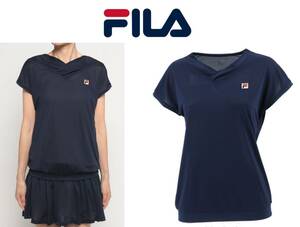 新品！　【FILA（フィラ）】レディース　テニス ゲームシャツ カシュクールネック 薄地・無地