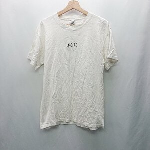 ◇ ⊂ Φ X-girl エックスガール ビッグシルエット ロゴ 半袖 Tシャツ サイズL ホワイト レディース E