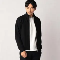 COMME CA MEN レーヨンポンチ ハイネックジップ ブルゾン