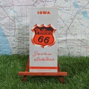 激レア★60年前の地図！★【輸入地図】Iowa／アイオワ州　-Phillips 66-　【ヴィンテージ物】