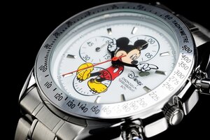 1円～ 1スタ アナザーヘブン×Disney限定MICKEYミッキーマウス別注コラボ時計/スピードマスタークロノグラフホワイト新品逆輸入