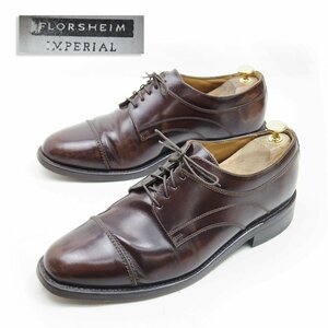 10 3E表記　28cm相当　FLORSHEIM IMPERIAL　フローシャイム インペリアル　ストレートチップ　革靴　ブラウン　キャップトゥ　/U8321