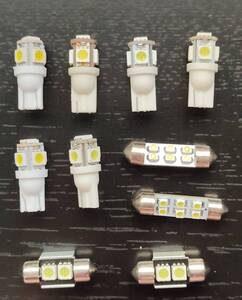 車内灯用T10LED　3種10個