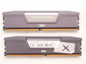 Corsair DDR5-5600 PC5-44800 CMK64GX5M2B5600Z40 32GBx2枚計 64GB 1枚は動作品、1枚はジャンク扱い品 。２枚セット。