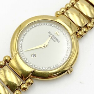 不動品 腕時計 時計 RAYMOND WEIL レイモンドウィル GENEVE 18K GOLD ELECTRO PLATED 5352 レディース腕時計 2針 現状【DJ3006】