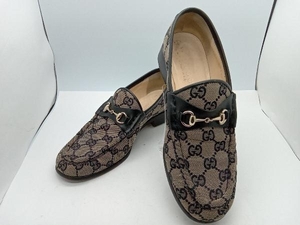 GUCCI GGキャンバス ローファー 100 0255／8 サイズ35 1/2C かかと高さ約2.5cm