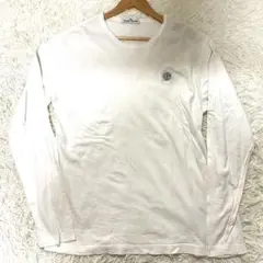 人気モデル　STONE ISLAND ロンT ホワイト　Lサイズ