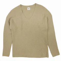 美品 6 ROKU BEAUTY&YOUTH B&Y ロク ビューティーアンドユース CASHMERE WAFFLE V NECK KNIT カシミヤ ワッフル Vネック ニット セーター トップス カットソー 長袖 1613-135-2523 38 ベージュ