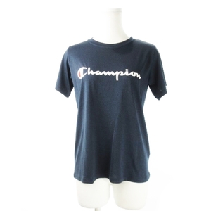 チャンピオン CHAMPION PERFORMANCE VAPOR Tシャツ カットソー ラウンドネック 半袖 ロゴ ストレッチ 杢 スポーツ M 紺 ネイビー