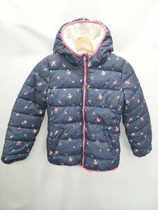 ◇ GAP ギャップ キッズ 子供服 花柄 長袖 中綿ジャケット サイズ130 ネイビー ピンク ホワイト レディース P