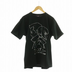 ウィンダンシー WIND AND SEA 攻殻機動隊 22AW Tシャツ カットソー 半袖 草薙素子&バトー オーロラ プリント L 黒 ブラック