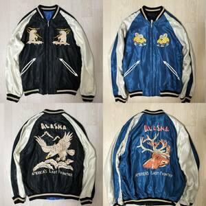 テーラー東洋/東洋エンタープライズACETATE SOUVENIR JACKET/ALASKAN EAGLE×MOOSEスーベニアジャケット/スカジャン/鷲×ヘラジカ×鹿/美品