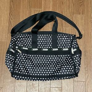  レスポートサック ボストンバッグ LeSportsac 黒　ハート