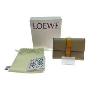 □□ LOEWE ロエベ バーティカル ウォレット スモール C660S86 グレージュ やや傷や汚れあり