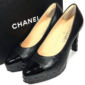 【シャネル】基準内 CHANEL 靴 22.5〜23.5cm ココマーク マトラッセ パンプス シューズ G34195 レザー 女性用 レディース 伊製 36 1/2 C 箱