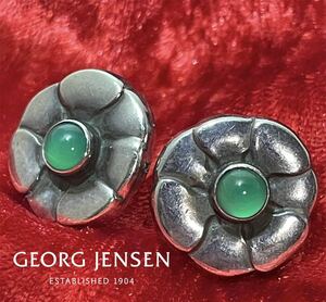 正規品 GEORG JENSEN 36 MOONLIGHT BLOSSOM ジョージジェンセン ムーンライト ブロッサム ピアス グリーン ムーンストーン SV925