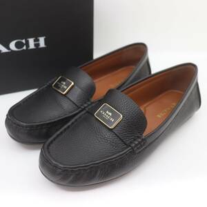 IT6G00JORWDC 即決 本物 美品 COACH コーチ モナ ドライバー MONA LEATHER DRIVER CC637 ブラック レザー ドライビングシューズ US8