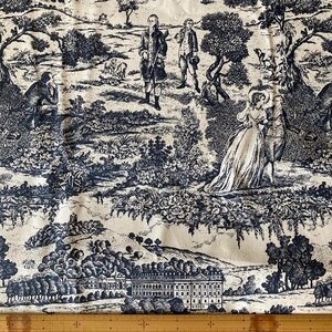 フランス製 トワル・ド・ジュイ　Versailles Marine　縦５０cm幅１４０cm【輸入生地　株式会社コフレ】