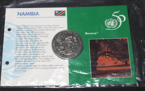 ナンビア　NAMIBIA　国連創設50周年記念　10ドル硬貨　