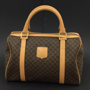 セリーヌ マカダム柄 ハンドバッグ ミニボストンバッグ ゴールド金具 PVCレザー カバン CELINE QG064-077