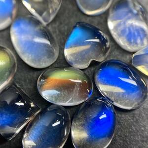 〔天然ムーンストーンおまとめ100ct〕J ルース 裸石 宝石 jewelry moon stone レインボー シラー効果 パワーストーン カボション 