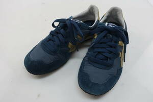 【送900円】1232　Onitsuka Tiger　オニツカタイガー　TH109L　セラーノ　レディース　ローカットスニーカー　ネイビー×ゴールド　23.0㎝