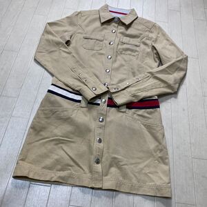 4017☆ TOMMY girl トミーガール トップス 長袖ワンピース カジュアル レディース M ベージュ