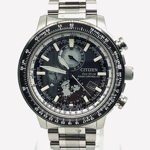 6534♭【訳あり品】CITIZEN 腕時計 プロマスター BY3006-53H エコ・ドライブ電波時計 SKYシリーズ グレー メンズ シルバー【1129】