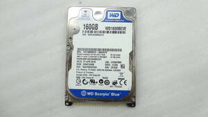 2.5インチHDD WD Scorpio Blue WD1600BEVE 160GB IDE 中古動作品(A223)