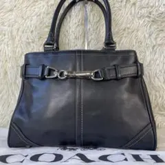 美品 COACH コーチ ✨ ハンドバッグ レザー 自立 ブラック チャーム