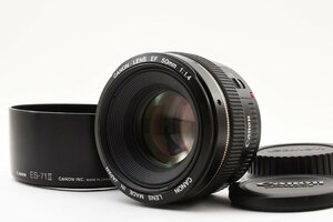 Canon EF 50mm F/1.4 USM ウルトラソニック [美品] ES-71II レンズフード付き フルサイズ対応 標準レンズ