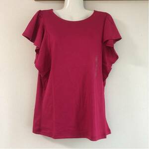 【新品】UNIQLO WOMEN ユニクロ フリルスリーブT（半袖）Pink サイズ M