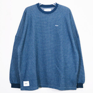 WTAPS ダブルタップス 21AW WAFFLE/LS/PEAC 212ATDT-CSM30 ワッフル ロングスリーブ Tシャツ ブルー サーマル カットソー ロンT deck