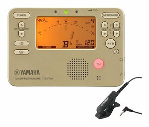 即決◆新品◆送料無料YAMAHA TDM-710GLM マイク付属セット チューナー/メトロノーム(ゴールド) + コンタクトマイク(ブラック)/メール便