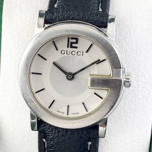 【1円〜】GUCCI グッチ 腕時計 レディース 101L Gフェイス ホワイト文字盤 ラウンドフェイス 可動品