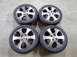 YS6799【送料無料165/55R14】スズキ純正 ワゴンR ラパン ダンロップ EC202 中古夏タイヤセット ■14×4.5J 100/4H ET50■