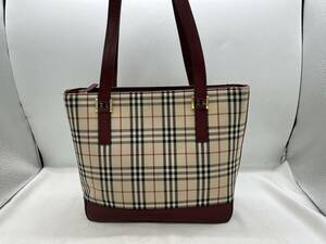 sk1612080/Burberry バーバリー ミニトートバッグ ハンドバッグ ノバチェック ボルドーレザー ブランドバッグ