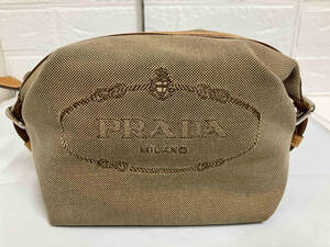 PRADA ジャガードポーチ／1N1298／ブラウン系