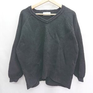 ◇ ⊇ AZUL BY MOUSSY Ｖネック 長袖 トレーナー サイズS ブラック レディース E