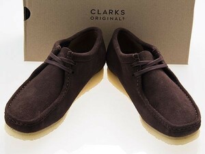 新品/CLARKS/クラークス/WALLABEE/ワラビー/DARK BROWN SUEDE/ダークブラウン スエード/26156606/UK6.5（内寸24.5/外寸25.5）