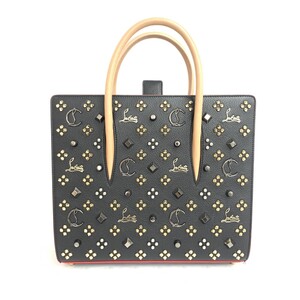 良好◆Christian Louboutin クリスチャンルブタン パロマミディアム 2WAYバッグ◆ ブラック レザー スタッズ レディース 多機能 bag 鞄