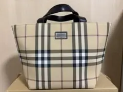 BURBERRY PVC カーフ レザー 本革ハンド バッグ　超美品ノバチェック