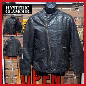 定価10万　HYSTERIC GLAMOUR ヒステリックグラマー　ゴートレザー　山羊革　シングルライダースジャケット　L　ブラック