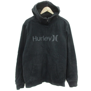 ハーレー Hurley パーカージャケット ミドル丈 ジップアップ プリント 裏ボア L ダークグレー /YM35 メンズ