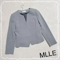 MLLE　メル　オンワード樫山　レディース　ジャケット　ノーカラー　グレー