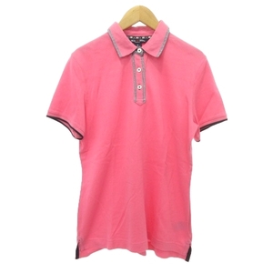 ブルックスブラザーズ BROOKS BROTHERS 美品 GOLF ゴルフウェア ポロシャツ ライン 薄手 Mサイズ ピンク ECM レディース