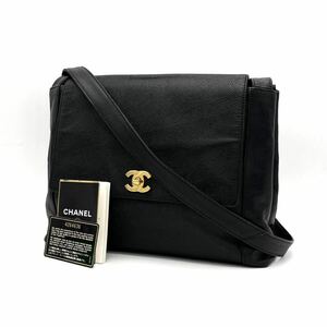 1円 良品 CHANEL シャネル ターンロック ココマーク キャビアスキン トート ショルダー バッグ dD0575N